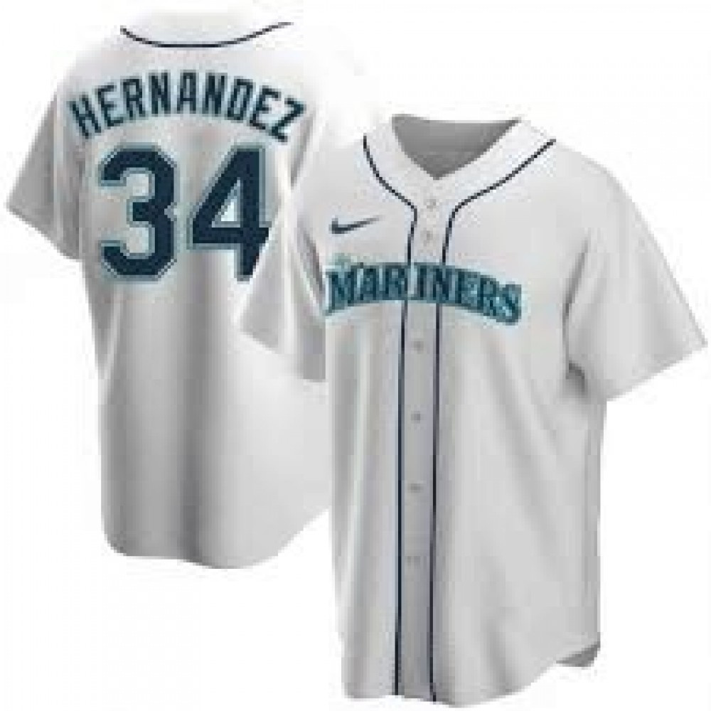 Men's Seattle Mariners Félix Hernández #34 White Home 2020 Jersey-Pro Kit Vault | Brand New 26/27 Sports Jerseys